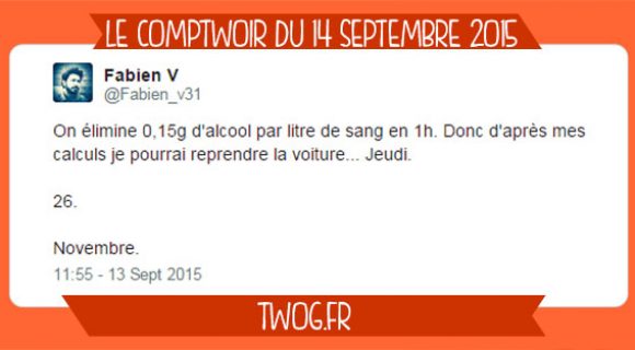 Image de couverture de l'article : Le Comptwoir du 14 septembre 2015