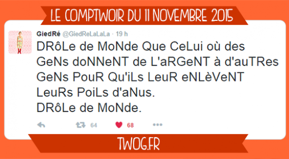 Image de couverture de l'article : Le Comptwoir du 11 novembre 2015