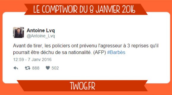 Image de couverture de l'article : Le Comptwoir du 8 janvier 2016