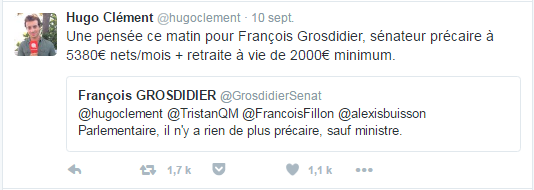 Une pensée ce matin pour François Grosdidier, sénateur précaire à 5380€ nets/mois + retraite à vie de 2000€ minimum.