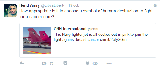 How appropriate is it to choose a symbol of human destruction to fight for a cancer cure?