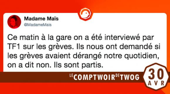 Image de couverture de l'article : Le Comptwoir du 30 avril 2018 : les meilleurs tweets