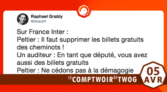 Image de couverture de l'article : Le Comptwoir du 5 avril 2018 : les meilleurs tweets