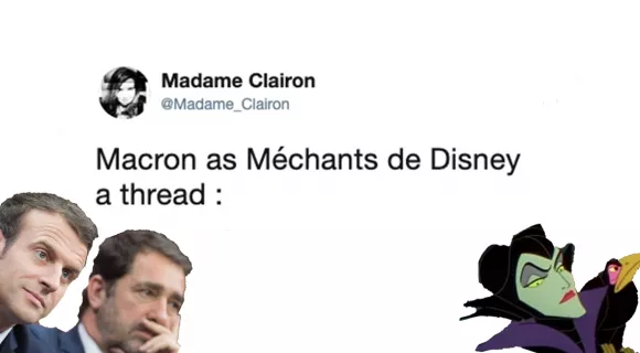 Image de couverture de l'article : Thread : Macron as méchants de Disney