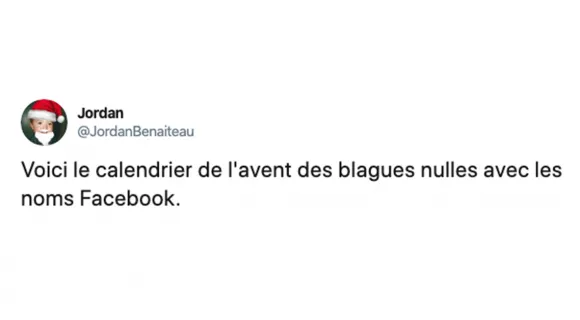 Image de couverture de l'article : Thread : Le calendrier de l’avent des blagues nulles avec les noms Facebook !