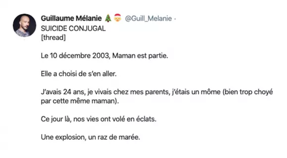 Image de couverture de l'article : Thread : Le 10 décembre 2003, le jour où Maman est partie !