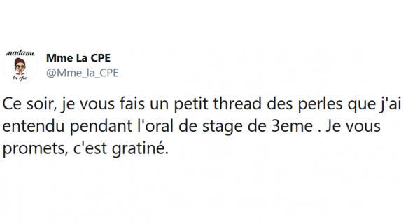 Image de couverture de l'article : Thread : Les perles de l’oral de stage de 3èmes !