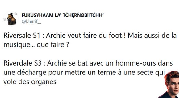 Image de couverture de l'article : Les 15 meilleurs tweets sur Riverdale, la série qui part en vrille