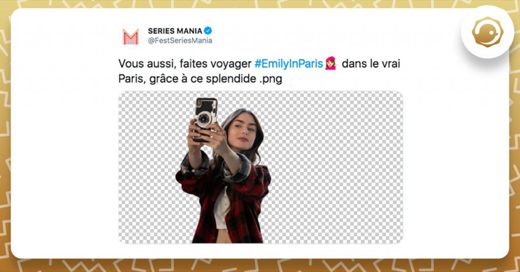 tweet de FestSeriesMania avec le PNG d'Emily in Paris