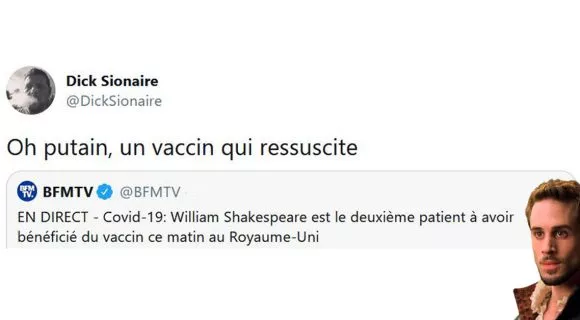 Image de couverture de l'article : Quand William Shakespeare se fait vacciner contre le covid