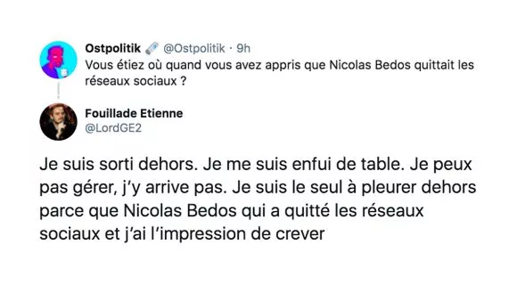 Image de couverture de l'article : Nicolas Bedos quitte (enfin !) les réseaux sociaux : les 23 meilleurs tweets