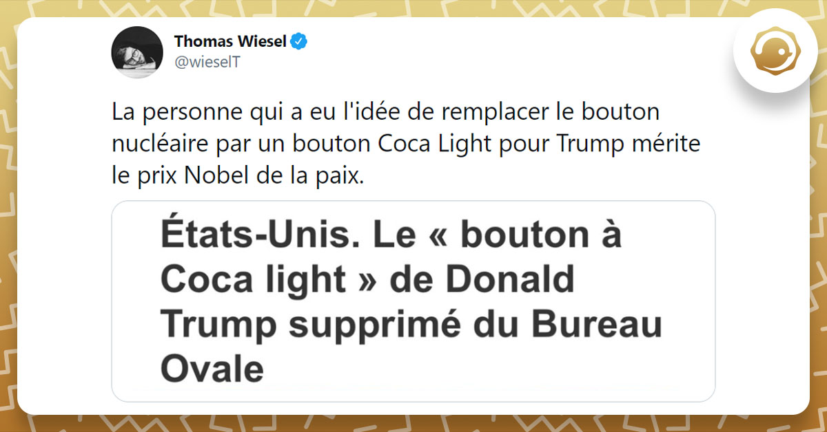 Tweet de Thomas Wiesel sur Trump et Coca Light