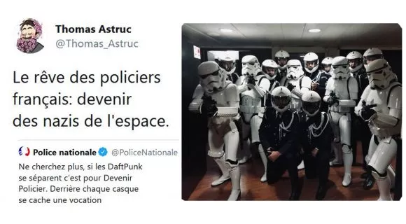 Image de couverture de l'article : Quand la police se compare… aux Stromtroopers