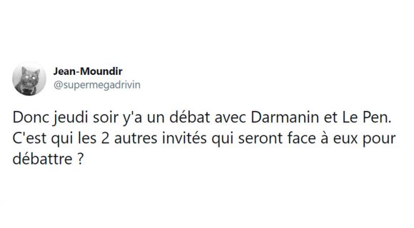 Image de couverture de l'article : Vos 18 meilleurs tweets sur le débat Darmanin / Le Pen à venir