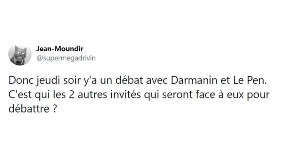 Image de couverture de l'article : Vos 18 meilleurs tweets sur le débat Darmanin / Le Pen à venir