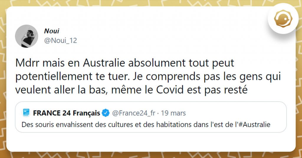 Tweet de Noui_12 sur l'Australie