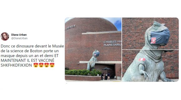 Image de couverture de l'article : Même le T. Rex du Musée de la science de Boston est vacciné !
