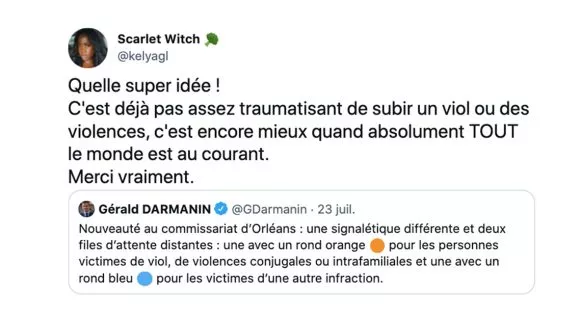 Image de couverture de l'article : Tweet polémique de Darmanin : des files pour les victimes de violences