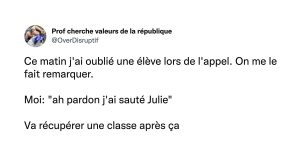 tweet de OverDisruptif prof élève