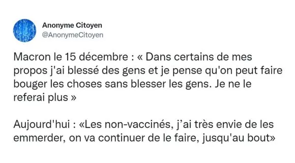 Image de couverture de l'article : Quand Emmanuel Macron veut “emmerder les non vaccinés”