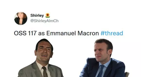 Image de couverture de l'article : Thread : les troublantes similitudes entre Emmanuel Macron et OSS 117