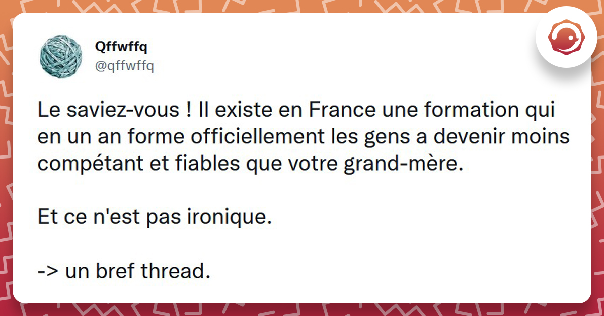 Tweet liseré de rouge disant " Une boîte de Doliprane, c'est pour ma Tatie
- Vous connaissez le générique?
- "Chez Tati t'as tout", mais j'vois pas le rapport"