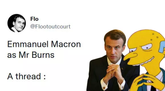 Image de couverture de l'article : Thread : Emmanuel Macron et Mr. Burns, la même personne ?