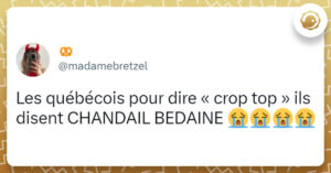 Tweet de madamebretzel qubécois crop top