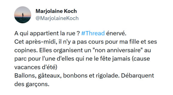Image de couverture de l'article : Thread : quand les hommes arrivent dans l’espace public