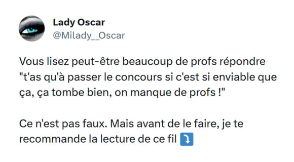 Image de couverture de l'article : Thread : prof, le métier le plus facile du monde