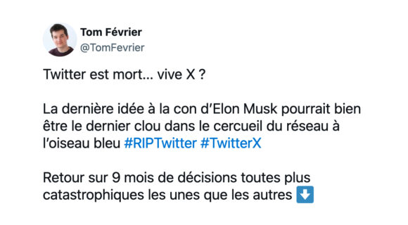 Image de couverture de l'article : Thread : Elon Musk à la tête de Twitter ou 9 mois de décisions catastrophiques