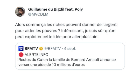 Image de couverture de l'article : Top 16 des tweets sur le don de Bernard Arnault aux Restos du Coeur