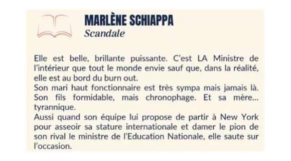 Image de couverture de l'article : « Scandale », le prochain livre de Marlène Schiappa, un banger annoncé