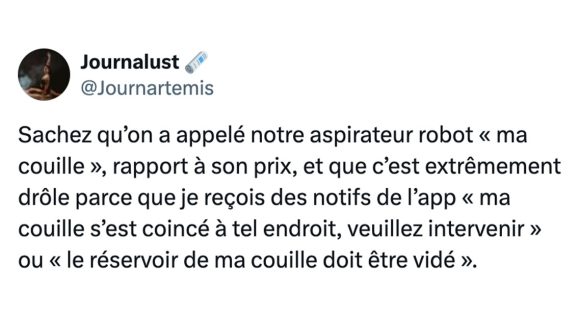 Image de couverture de l'article : Top 15 des meilleurs tweets sur l’aspirateur robot, il en fait qu’à sa tête