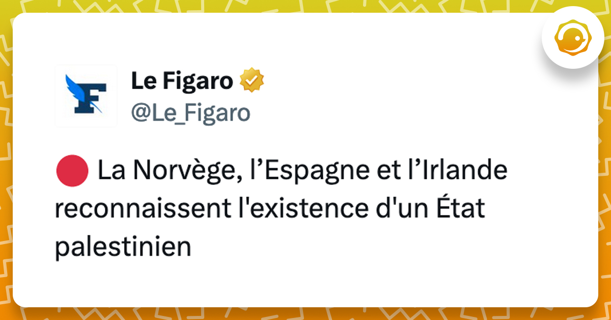 @Le_Figaro 🔴 La Norvège, l’Espagne et l’Irlande reconnaissent l'existence d'un État palestinien