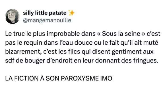 Image de couverture de l'article : Top 15 des meilleurs tweets sur « Sous la Seine », banger ou nanar ?