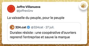 tweet de @joffrevllnv La vaisselle du peuple, pour le peuple