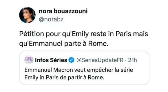 Image de couverture de l'article : “Emily in Paris” à Rome ? Pour Emmanuel Macron, c’est non !