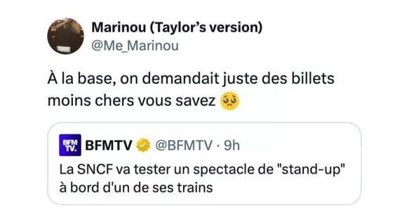 Image de couverture de l'article : Du stand-up dans les trains SNCF, bonne ou mauvaise idée ?