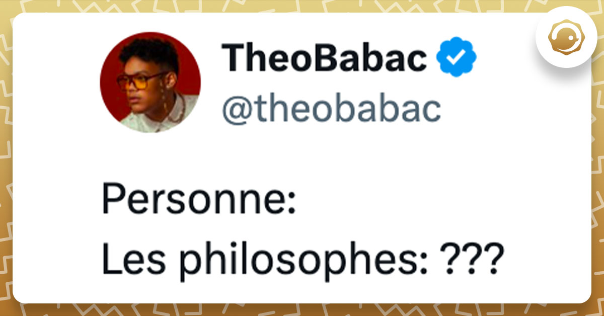 Tweet de @theobabac : "Personne: Les philosophes: ???"