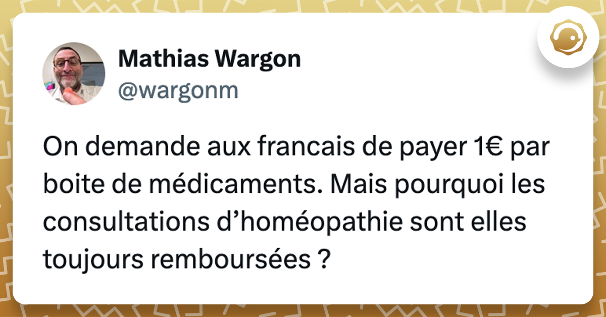 @wargonm On demande aux francais de payer 1€ par boite de médicaments. Mais pourquoi les consultations d’homéopathie sont elles toujours remboursées ?