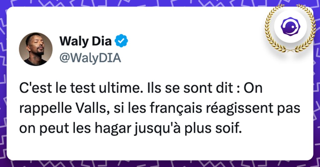 @WalyDIA C'est le test ultime. Ils se sont dit : On rappelle Valls, si les français réagissent pas on peut les hagar jusqu'à plus soif.