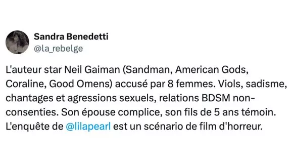 Image de couverture de l'article : Neil Gaiman accusé par 8 femmes