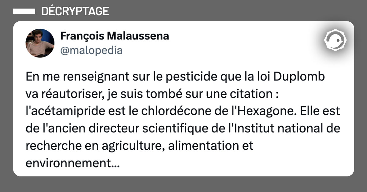 Loi Duplomb : la France répète l'erreur du chlordécone