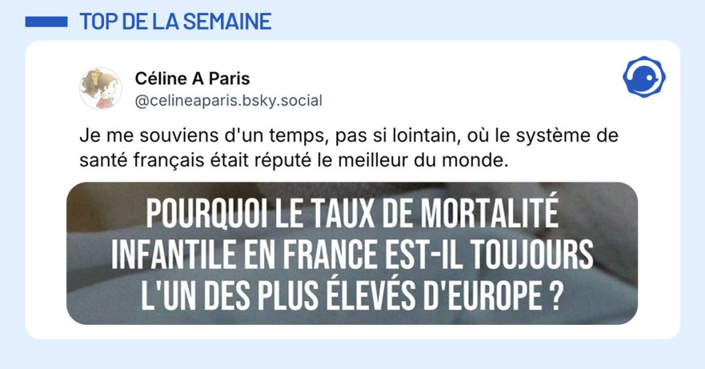skeet de @celineaparis.bsky.social‬ : "Je me souviens d'un temps, pas si lointain, où le système de santé français était réputé le meilleur du monde."