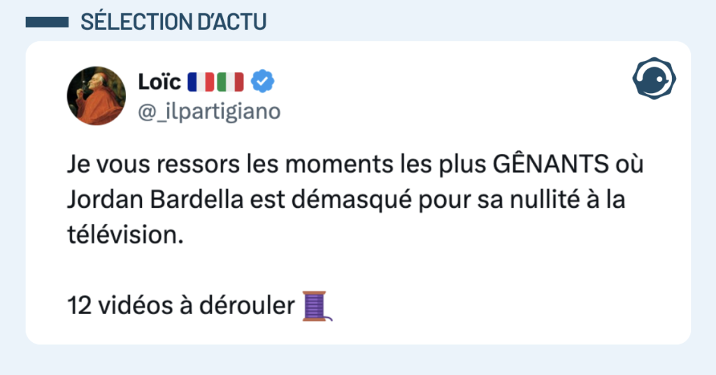 @_ilpartigiano Je vous ressors les moments les plus G&Ecirc;NANTS o&ugrave; Jordan Bardella est d&eacute;masqu&eacute; pour sa nullit&eacute; &agrave; la t&eacute;l&eacute;vision. 12 vid&eacute;os &agrave; d&eacute;rouler