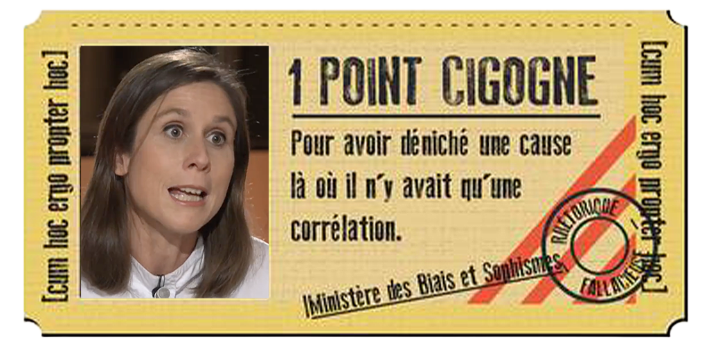 1 point cigogne pour avoir d&eacute;nich&eacute; une cause l&agrave; o&ugrave; n'y avait qu'une corr&eacute;lation
