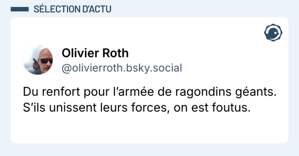 Post vignette de @olivierrothdisant "Du renfort pour l’armée de ragondins géants. S’ils unissent leurs forces, on est foutus."
