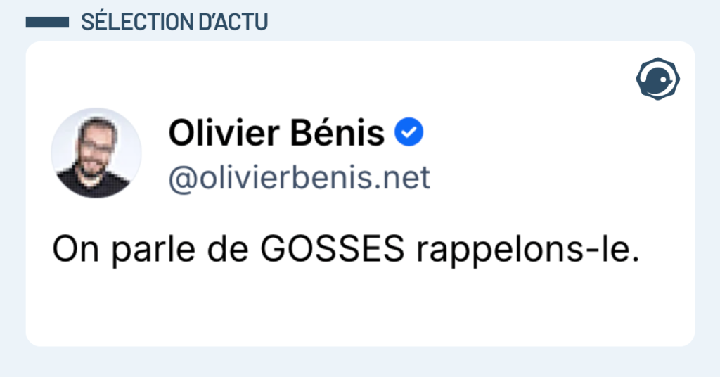 Post vignette de @olivierbenis disant "On parle de GOSSES rappelons-le."