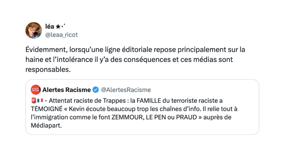 Image de couverture de l'article : Attentat de Trappes : pourquoi les m&eacute;dias ne veulent pas parler du racisme ?